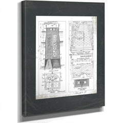 The Sunken Chamber Baltimore Caisson Engineering Blueprint — Stretched Canvas Print | Bella Frye