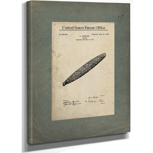 The Rosales Cigar Patent of 196 — Framed Wall Art Room View | Bella Frye