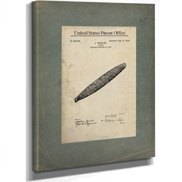 The Rosales Cigar Patent of 196 — Framed Wall Art Room View | Bella Frye
