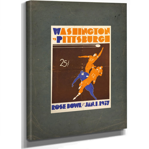 Rose Bowl Outlaw Football Program for the University of Washington — Stretched Canvas Print | Bella Frye
