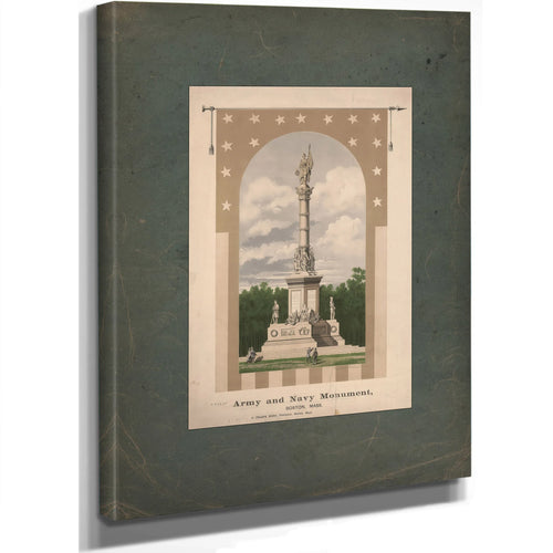 Army and Navy Monument Boston Mass 1872 — Stretched Canvas Print | Bella Frye
