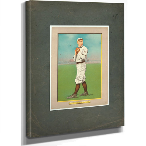 Christy Mathewson New York Giants Baseball Card Portrait 23f274 — Stretched Canvas Print | Bella Frye