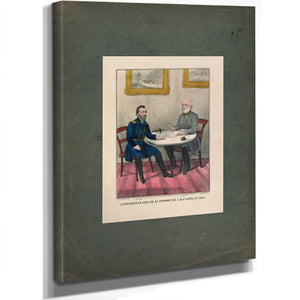 Surrender of General Lee at Appomattox Ch Va April 9th 1865 1865 — Stretched Canvas Print | Bella Frye