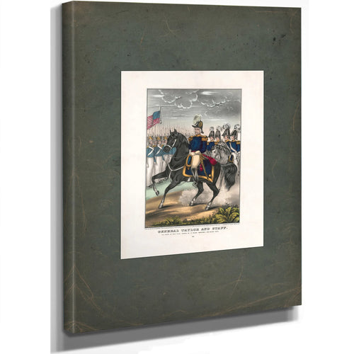 General Taylor and Staff the Heroes of Palo Alto Reseca De La Palma Monterey and Buena Vista 1847 — Stretched Canvas Print | 