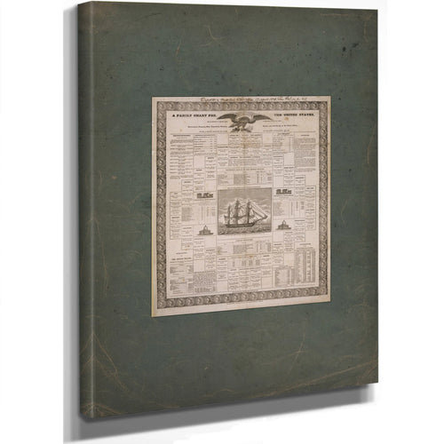Family Chart for the United States 1835 — Stretched Canvas Print | Bella Frye
