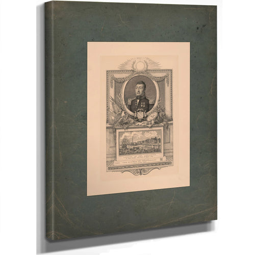 Portrait of General Lafayette and a View of His Landing in New York in 1824 1899 — Stretched Canvas Print | Bella Frye