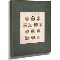 Coats of Arms of the Thirteen Original States 19th Century — Stretched Canvas Print | Bella Frye