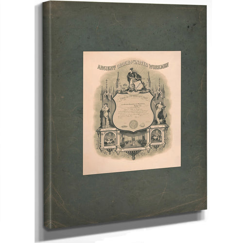 Ancient Order of United Workmen Purity Education Elevation of Mankind 1881 — Stretched Canvas Print | Bella Frye