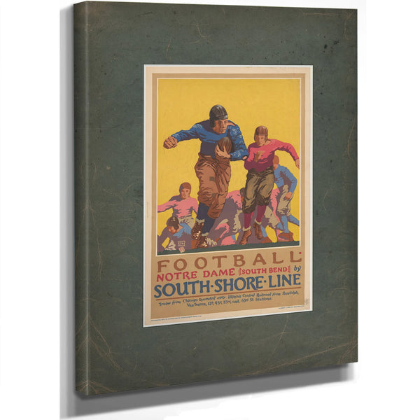 Football Notre Dame South Bend by South Shore Line Dpla — Stretched Canvas Print | Bella Frye