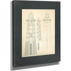 The Stone Sentinel Minots Ledge Lighthouse Engineering Diagrams — Stretched Canvas Print | Bella Frye