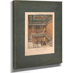 Washington Grand Eastern Stairway to the Gallery of the House of Representatives Us Capitol 19th Century — Stretched Canvas P