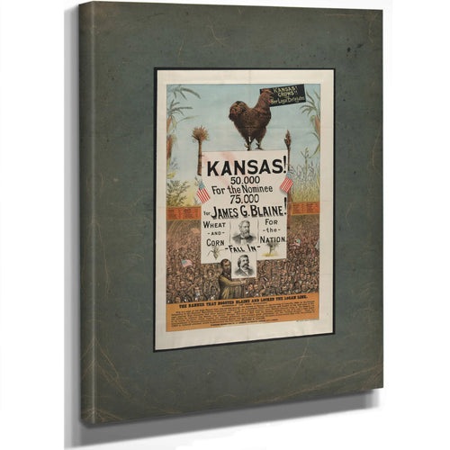 The Banner That Boosted Blaine and Locked the Logan Link 1884 — Stretched Canvas Print | Bella Frye