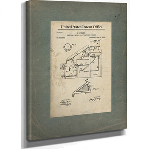 The Goewey Whisky Apparatus Patent Blueprint of Gilded Age Spirits — Stretched Canvas Print | Bella Frye