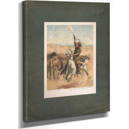 Heading a Stampede 1888 — Stretched Canvas Print | Bella Frye