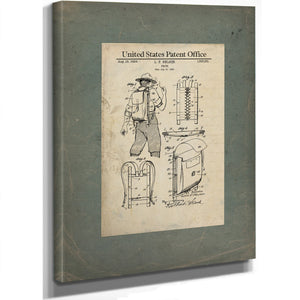 Us Patent No. 155661 Pack (external Frame Backpack) by Lloyd F Nelson August 19 1924 — Stretched Canvas Print | Bella Frye