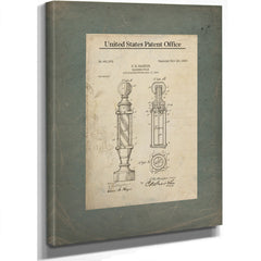 The Bloodletters Beacon 19 Barber Pole Patent — Stretched Canvas Print | Bella Frye