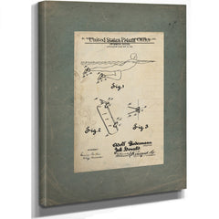 Us Patent No. 78312 Swimming Device by a Biedermann J Howald February 21 195 — Stretched Canvas Print | Bella Frye