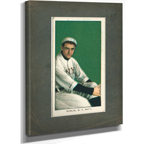 Mike Donlin New York Giants Baseball Card Portrait 2 — Stretched Canvas Print | Bella Frye
