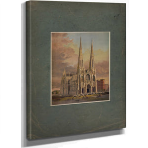 The New Cathedral Fifth Avenue New York 19th Century — Stretched Canvas Print | Bella Frye