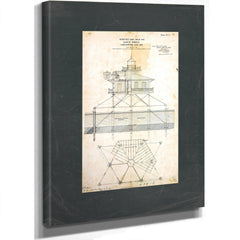 Love Point Lighthouse Blueprint Chesapeake Bay Sentinel Engineering Plans of 1871 — Stretched Canvas Print | Bella Frye