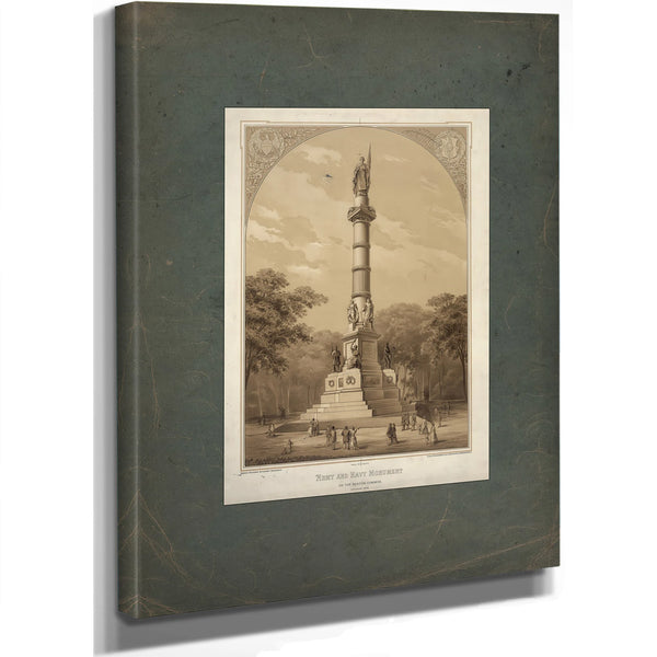Army and Navy Monument on the Boston Common Erected 1877 1877 — Stretched Canvas Print | Bella Frye