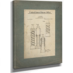 The Bloodletters Beacon Patent Blueprint of the Barbers Spiral — Stretched Canvas Print | Bella Frye