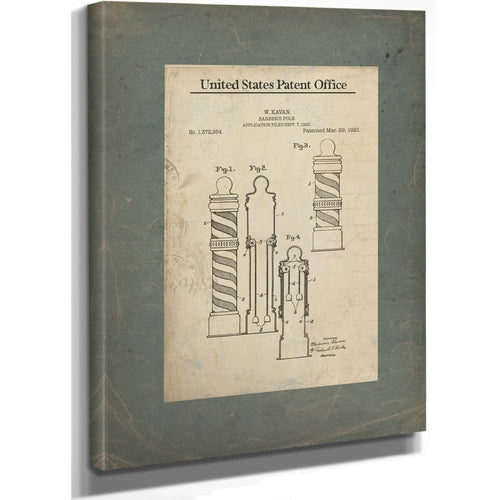 The Bloodletters Beacon Patent Blueprint of the Barbers Spiral — Stretched Canvas Print | Bella Frye