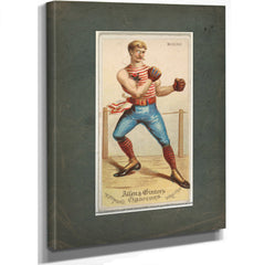 Boxing From Worldand39s Dudes Series N31 for Allen Andamp Ginter Cigarettes — Stretched Canvas Print | Bella Frye