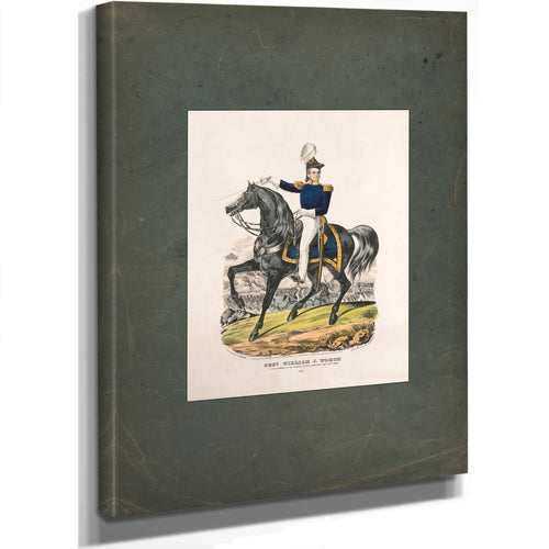 General William J Worth at the Storming of the Bishops Palace Monterey Sept 22nd 1846 1846 — Stretched Canvas Print | Bella F