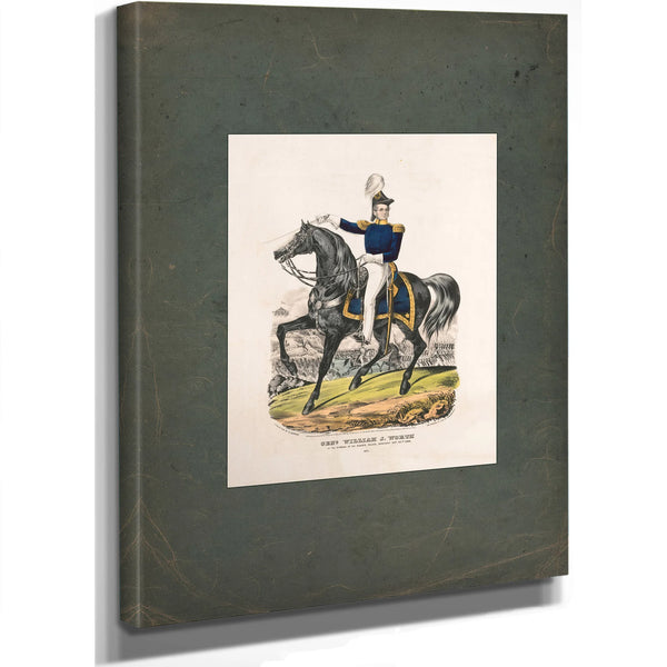 General William J Worth at the Storming of the Bishops Palace Monterey Sept 22nd 1846 1846 — Stretched Canvas Print | Bella F