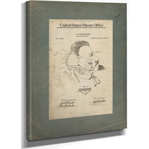 The Gentlemans Vanity Patent for the Whisker Shield — Stretched Canvas Print | Bella Frye