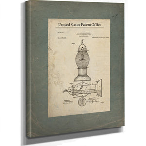 The Singeing Apparatus of Poindexter Victorian Hair Burning Device Patent — Stretched Canvas Print | Bella Frye