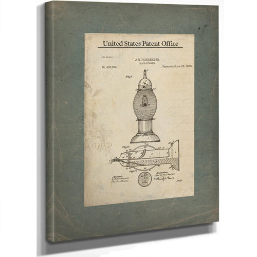 The Singeing Apparatus of Poindexter Victorian Hair Burning Device Patent — Stretched Canvas Print | Bella Frye