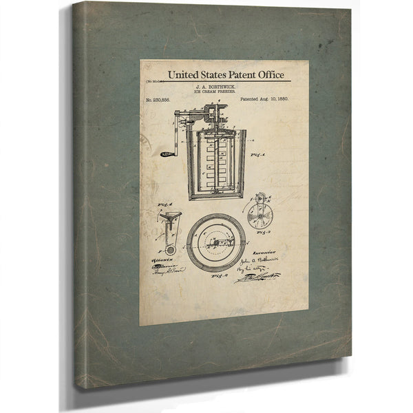 The Borthwick Apparatus Patent for Frozen Confections — Framed Wall Art Room View | Bella Frye