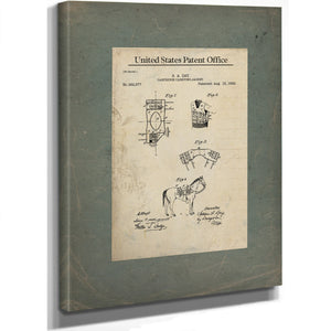 Us Patent No. 262577 Cartridge Carrying Jacket by S a Day August 15 1882 — Stretched Canvas Print | Bella Frye