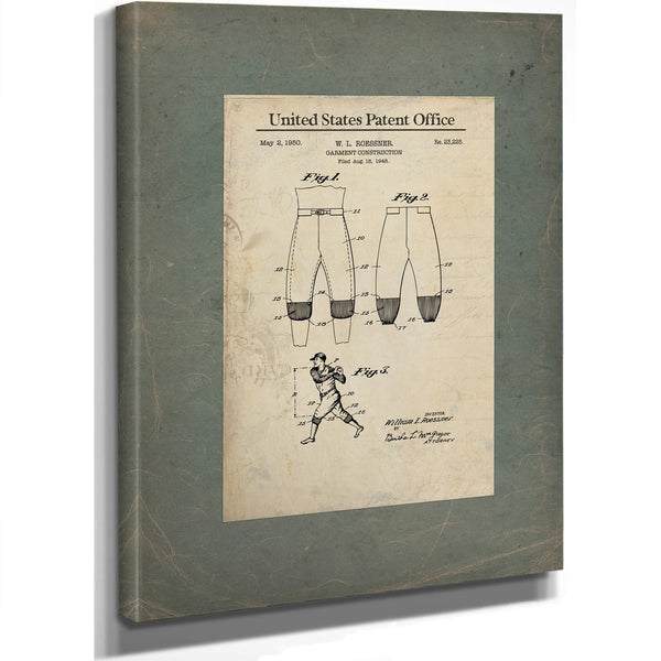 Us Patent Re 23225 Garment Construction (baseball Uniform Pants) by W L Roessner May 2 195