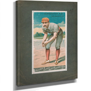 Jack Glasscock Indianapolis Hoosiers Baseball Card Portrait 9 — Stretched Canvas Print | Bella Frye