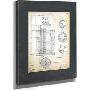 The Keepers Fortress Baltimore Harbor Light Engineering Blueprint — Stretched Canvas Print | Bella Frye