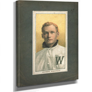 Walter Johnson Washington Nationals Baseball Card Portrait 9 — Stretched Canvas Print | Bella Frye