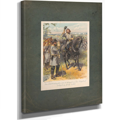 General Pickett Taking the Order to Charge From Gen Longstreet Gettysburg July 3 1864 19 — Stretched Canvas Print | Bella Fry