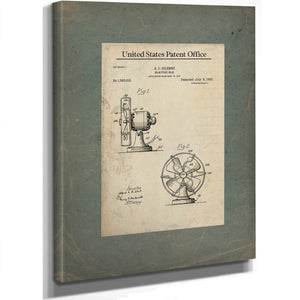 The Gilbert Electric Fan Patent Blueprint — Framed Wall Art Room View | Bella Frye