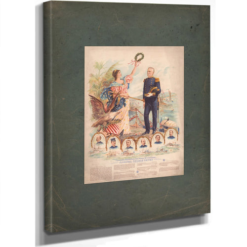 Columbia Presenting the Sword of Congress and Crowning Admiral George Dewey the Naval Hero of the Nineteenth Century 1899 — S