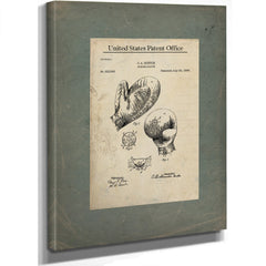 Us Patent No. 523568 Boxing Glove by Oa Burton July 24 1894 — Stretched Canvas Print | Bella Frye