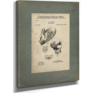 Us Patent No. 523568 Boxing Glove by Oa Burton July 24 1894 — Stretched Canvas Print | Bella Frye