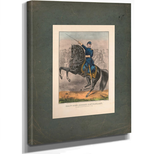 Major General George B Mcclellan at the Battle of Antietam Md Sept 17th 1862 1862 — Stretched Canvas Print | Bella Frye