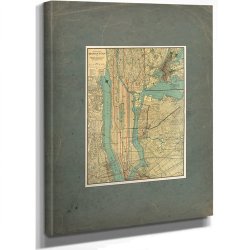 The Gilded Grid Manhattan's Veins of Commerce and Shadow — Stretched Canvas Print | Bella Frye
