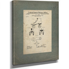 Us Patent No. 617996 Combination Roller Skate Shoe by M L Ruel January 17 1899 — Stretched Canvas Print | Bella Frye