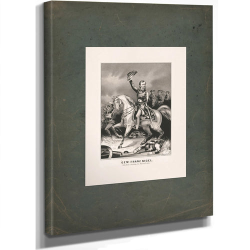 General Franz Sigel at the Battle of Pea Ridge Ark March 8th 1862 1862 — Stretched Canvas Print | Bella Frye