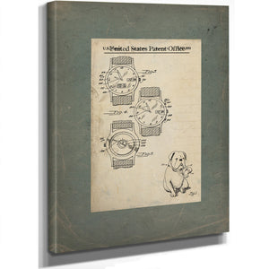 The Watchmakers Hound Patent Blueprint — Framed Wall Art Room View | Bella Frye