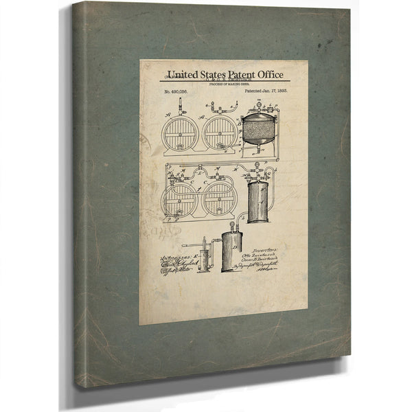 The Brewmasters Blueprint Zwietusch Beer Making Patent — Framed Wall Art Room View | Bella Frye